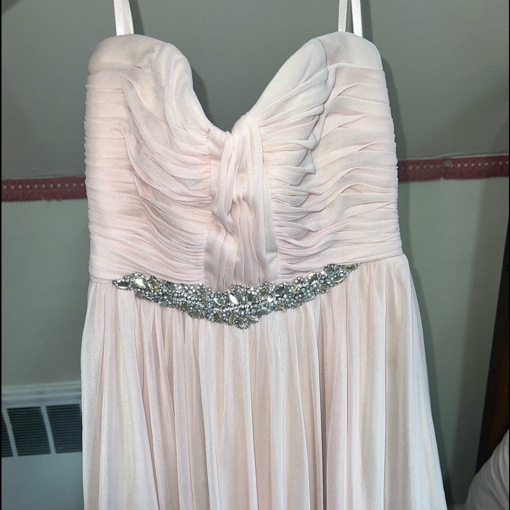 Strapless blush pink dress